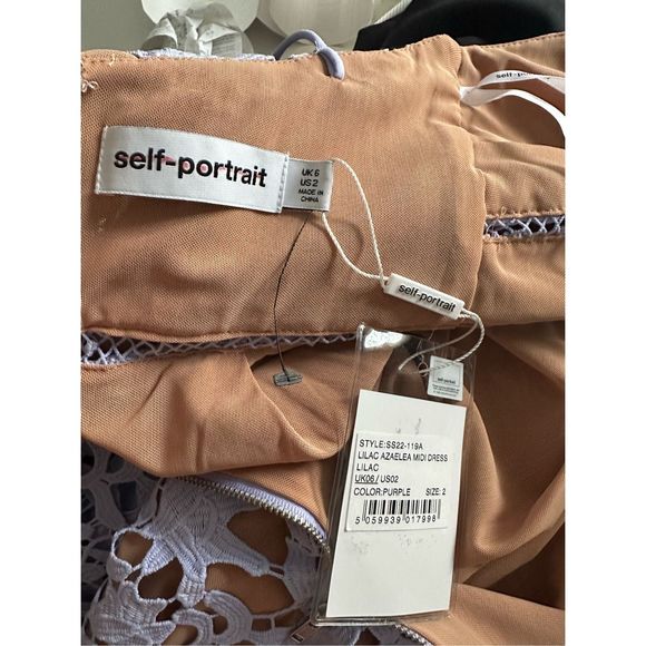 SELF-PORTRAIT AZALEA LACE MIDI DRESS - PURPLE - Picture 11 of 11